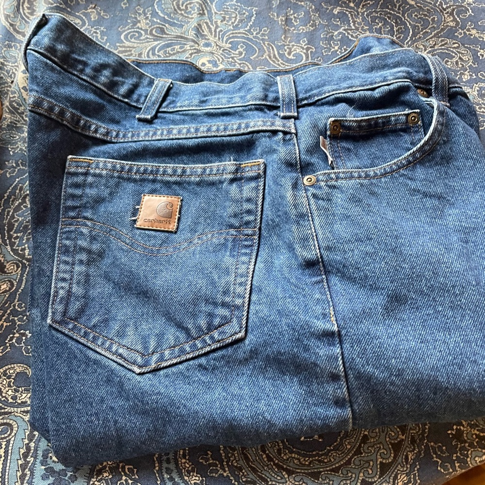 Carhartt Blue Straight Jeans Classic Style 35x30